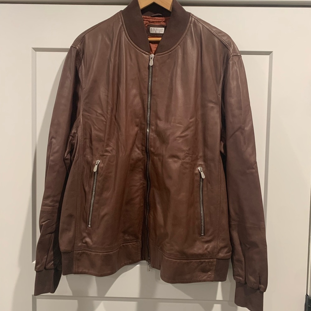 Brunello Cucinelli leather jacket size XXL